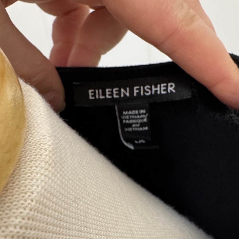 Eileen Fisher Black Sleeveless Dress with Front Tie - Picture 8 of 8